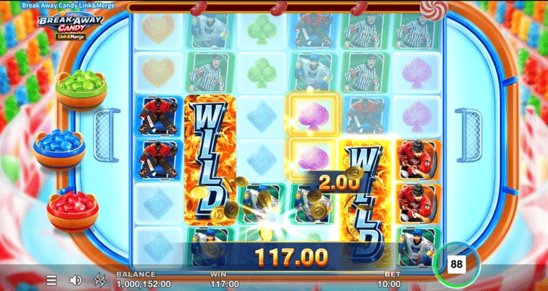 Break Away Candy - Link&Merge -kierros kerätyillä kolikoilla